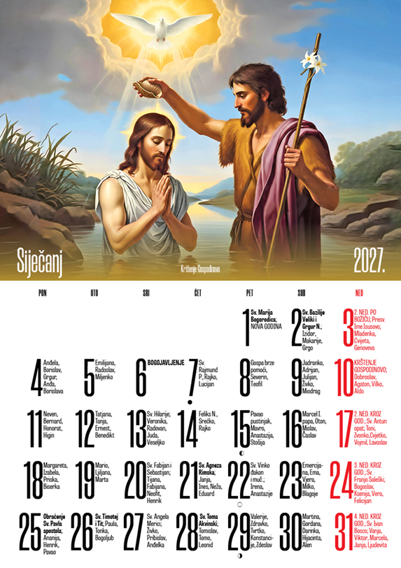 12-listni katolički kalendar 2027.